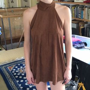 Planet blue Tan suede halter dress